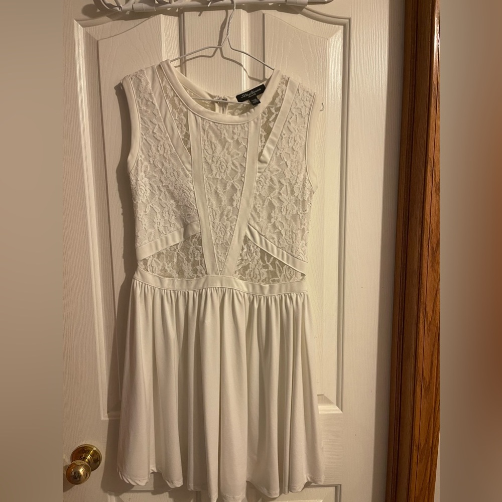 White lace mini dress